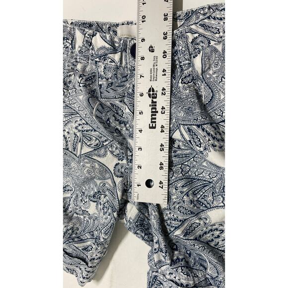 Marfinno Shorts 36 (26 Waist) Blue White Paisley Bohemian All Over Print Casual - Picture 6 of 8